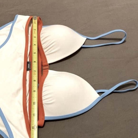 Aerie Swim White Triangle Bikini Top Extra Small (XS), Bottom Small (S) - Picture 7 of 8